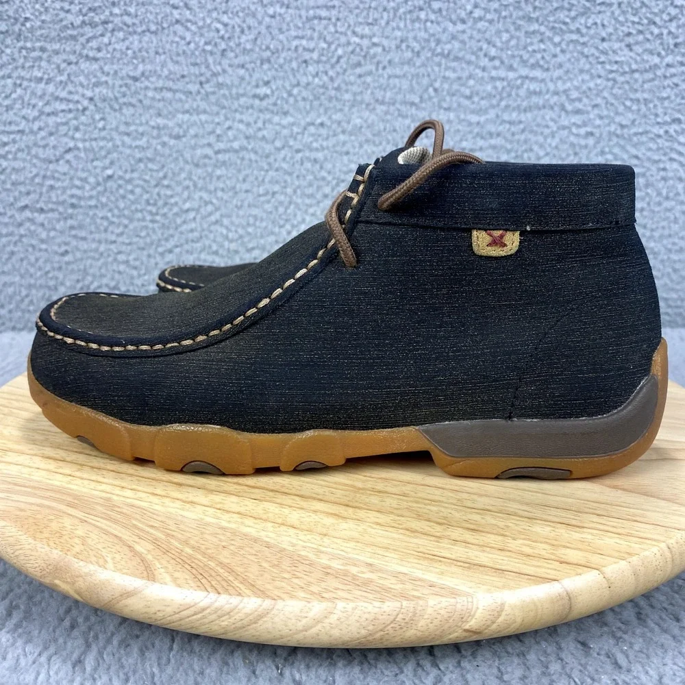 Twisted X Chukka Shoes Mens 8 M Blue Driving‎ Moc Rubberized Leather Boots